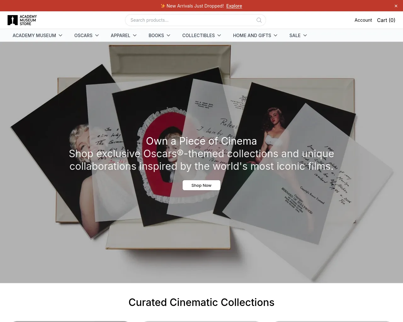 Screenshot of academymuseumstorehq.shop