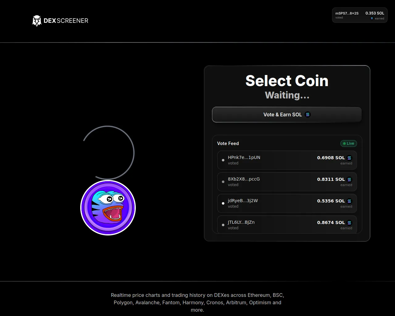 Screenshot of tokentrendings.live