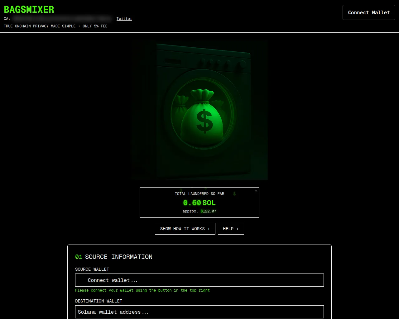 Screenshot of bagsmixer.com