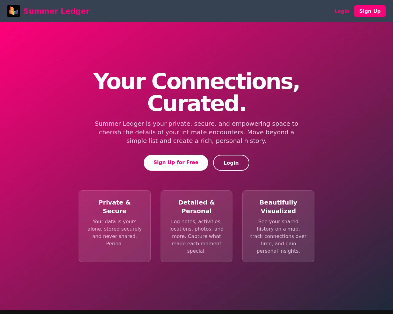 Screenshot of summerledger.com