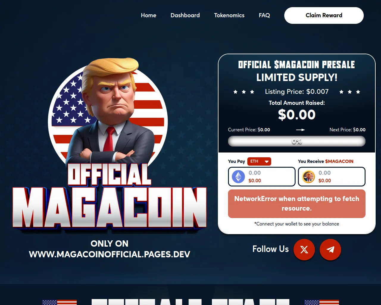 Screenshot of magacoinofficial.pages.dev
