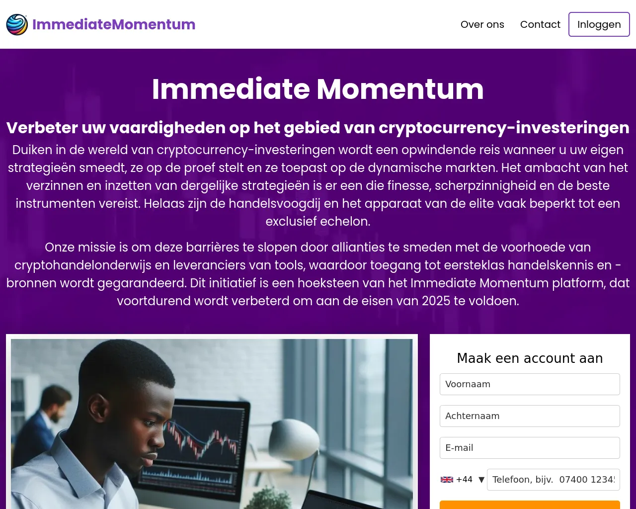 Screenshot of immediatemomentum.nl