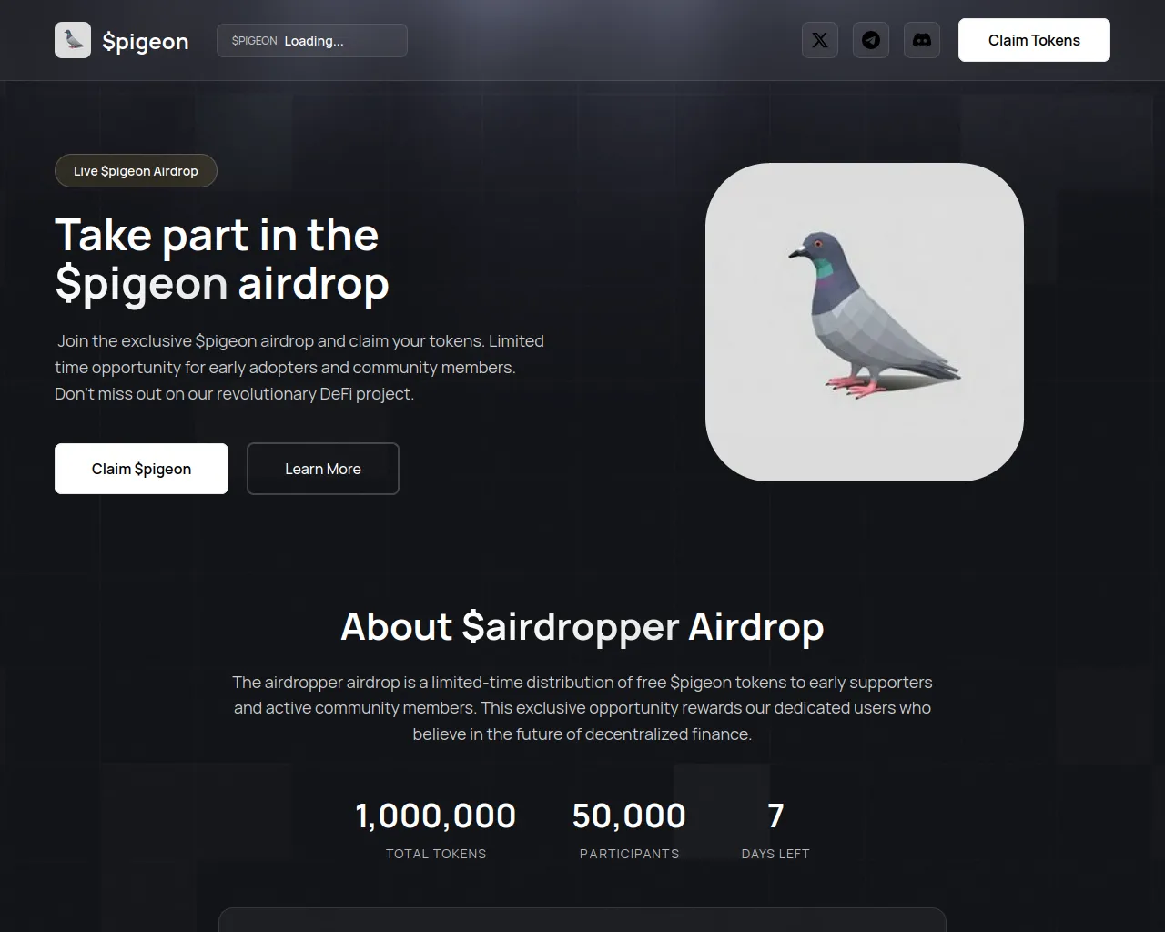 Screenshot of claimpigeon.pages.dev