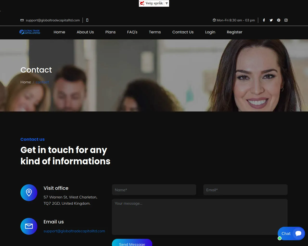 Screenshot of globaltradecapitalltd.com