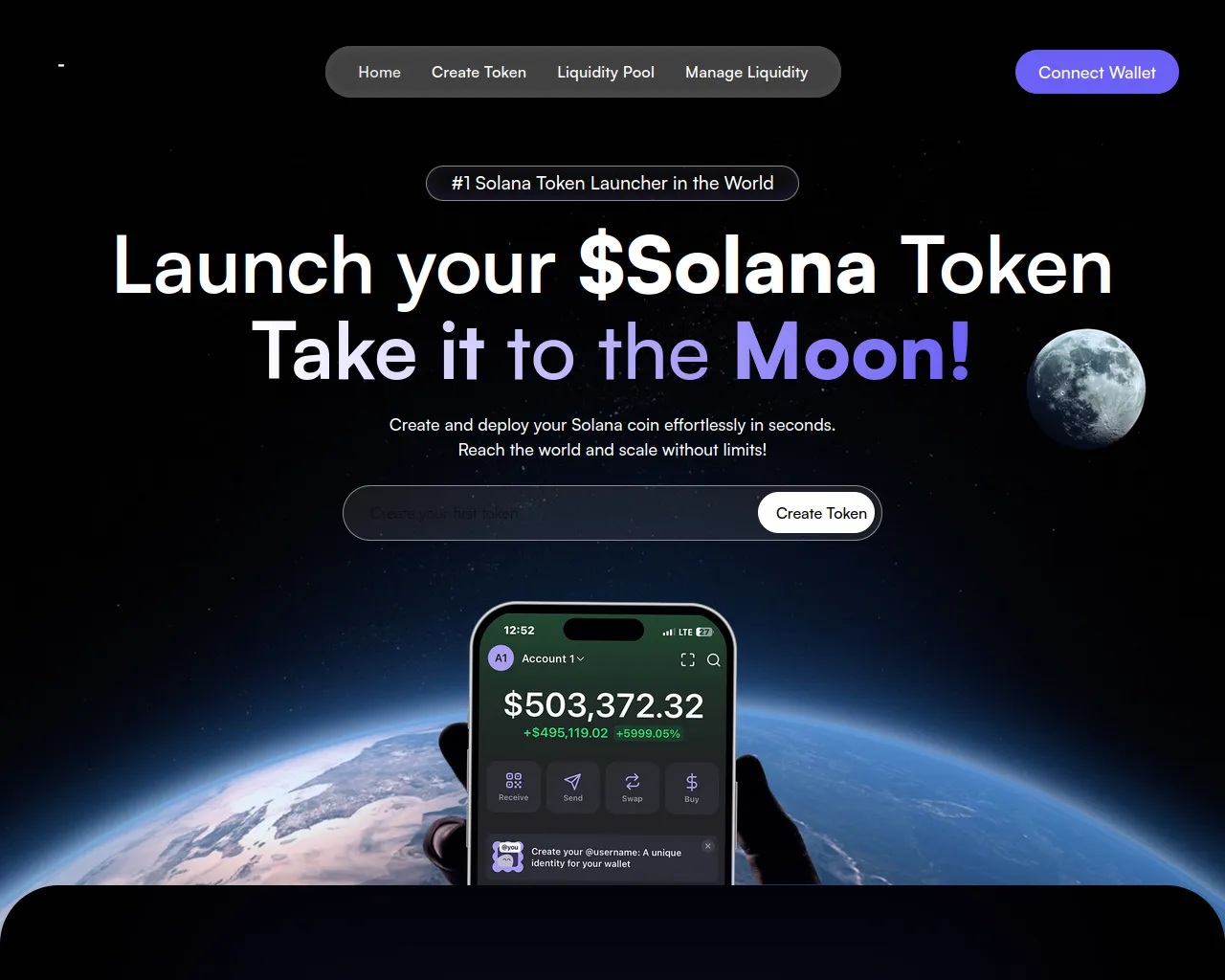 Screenshot of lunacoinscreator.com