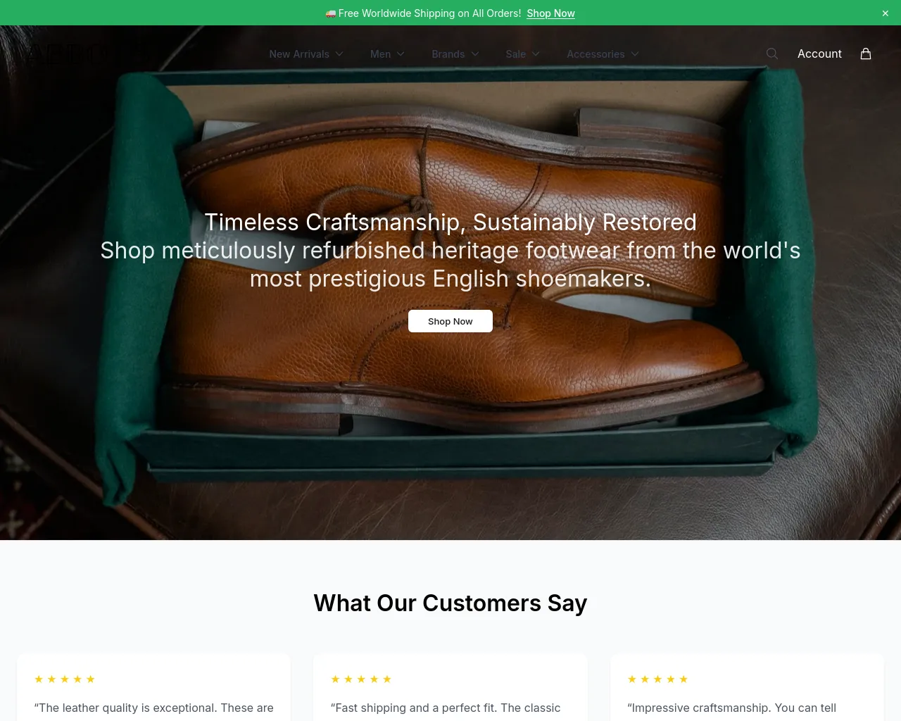 Screenshot of abbotsshoeshq.shop