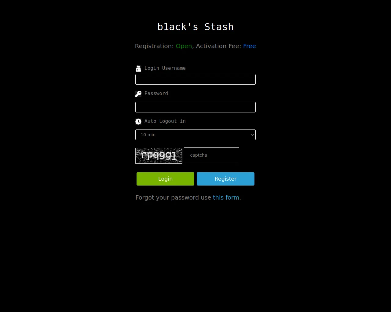 Screenshot of b1lackstash.cc