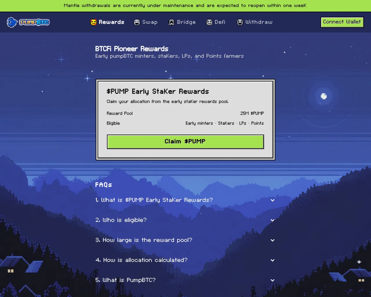Screenshot of pumpbtcrewards.xyz