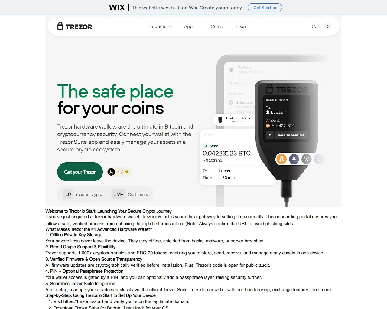 Screenshot of trezostartio.wixsite.com