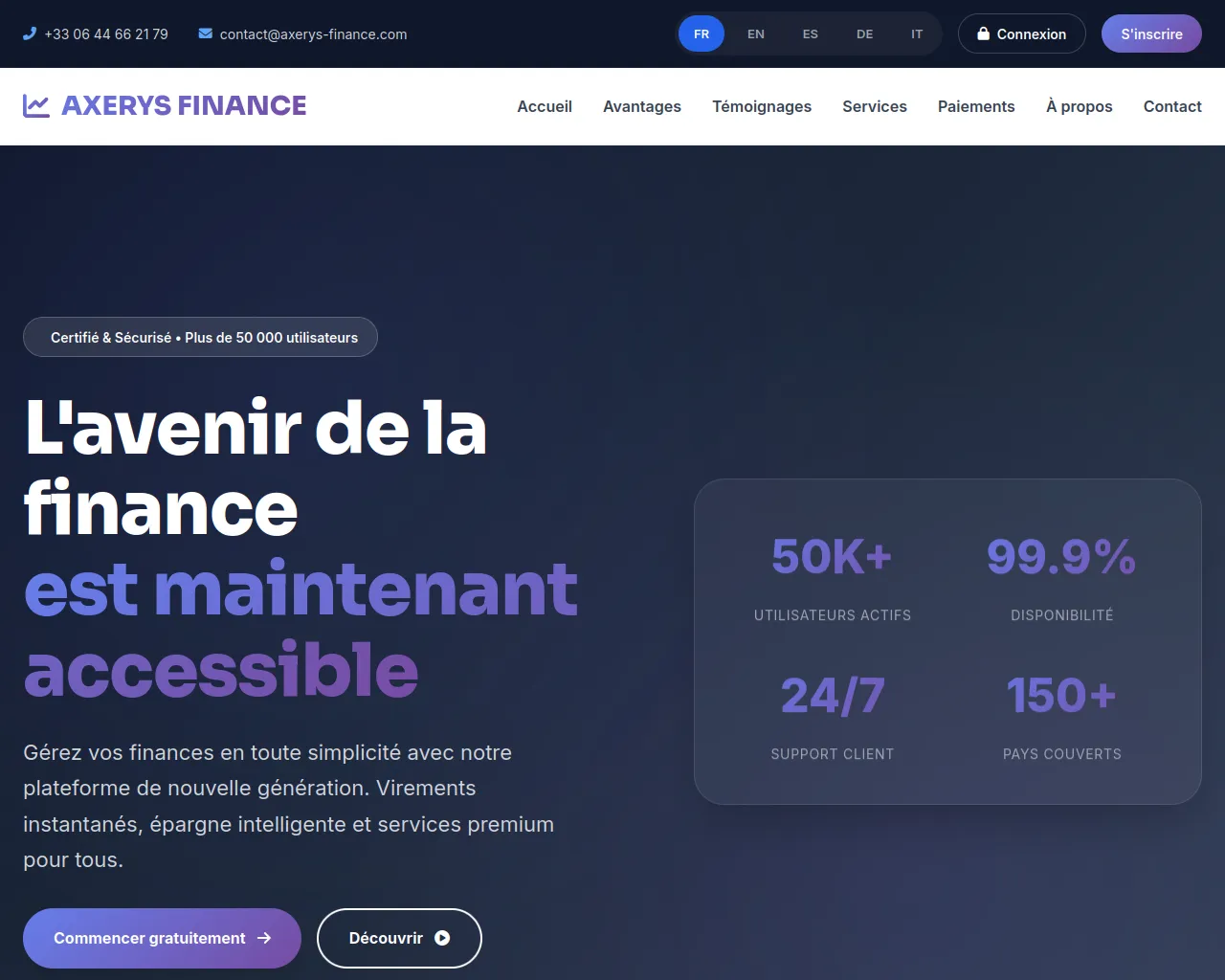 Screenshot of axerys-finance.com