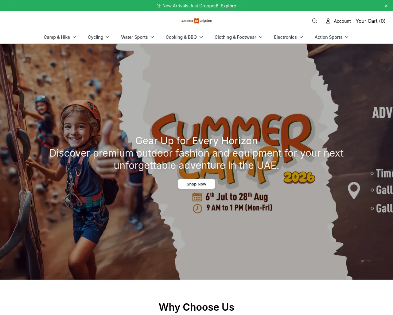 Screenshot of adventurehqsales.shop