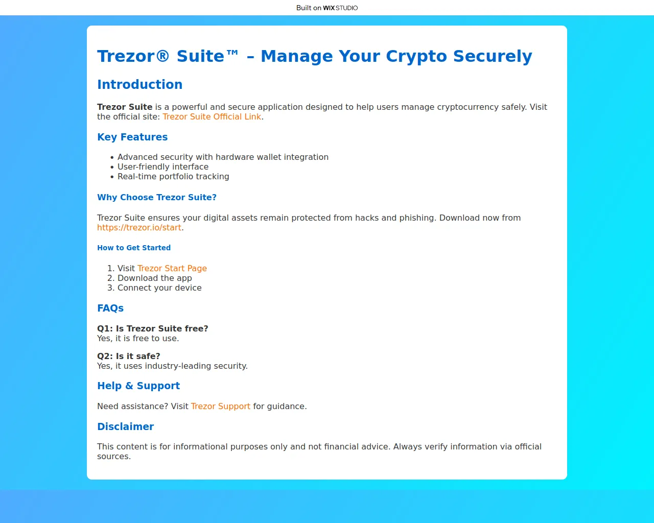 Screenshot of suit-trizor.wixstudio.com