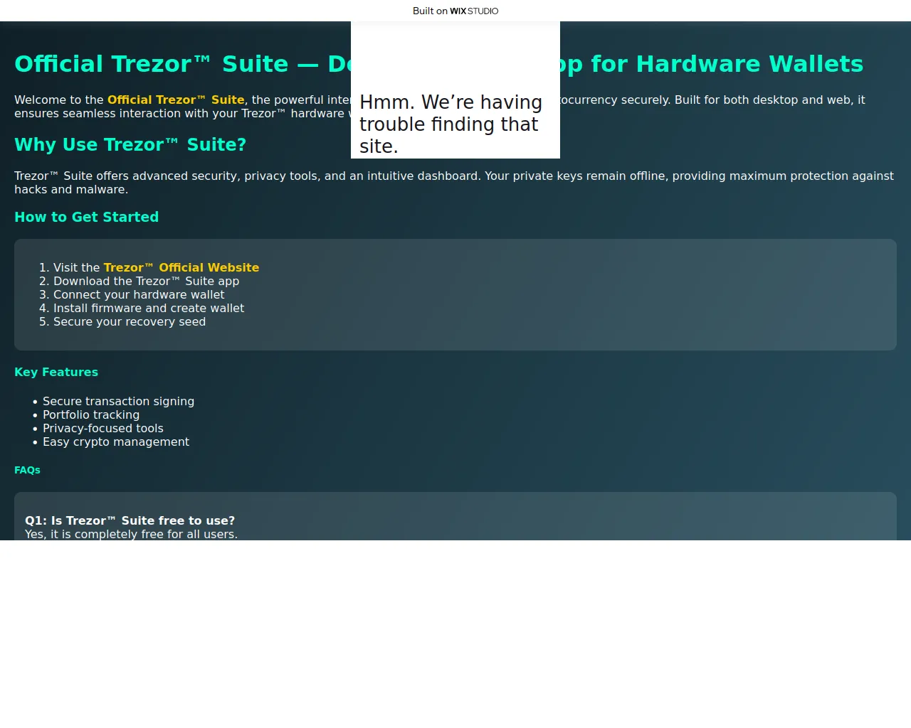 Screenshot of trzzsuit.wixstudio.com