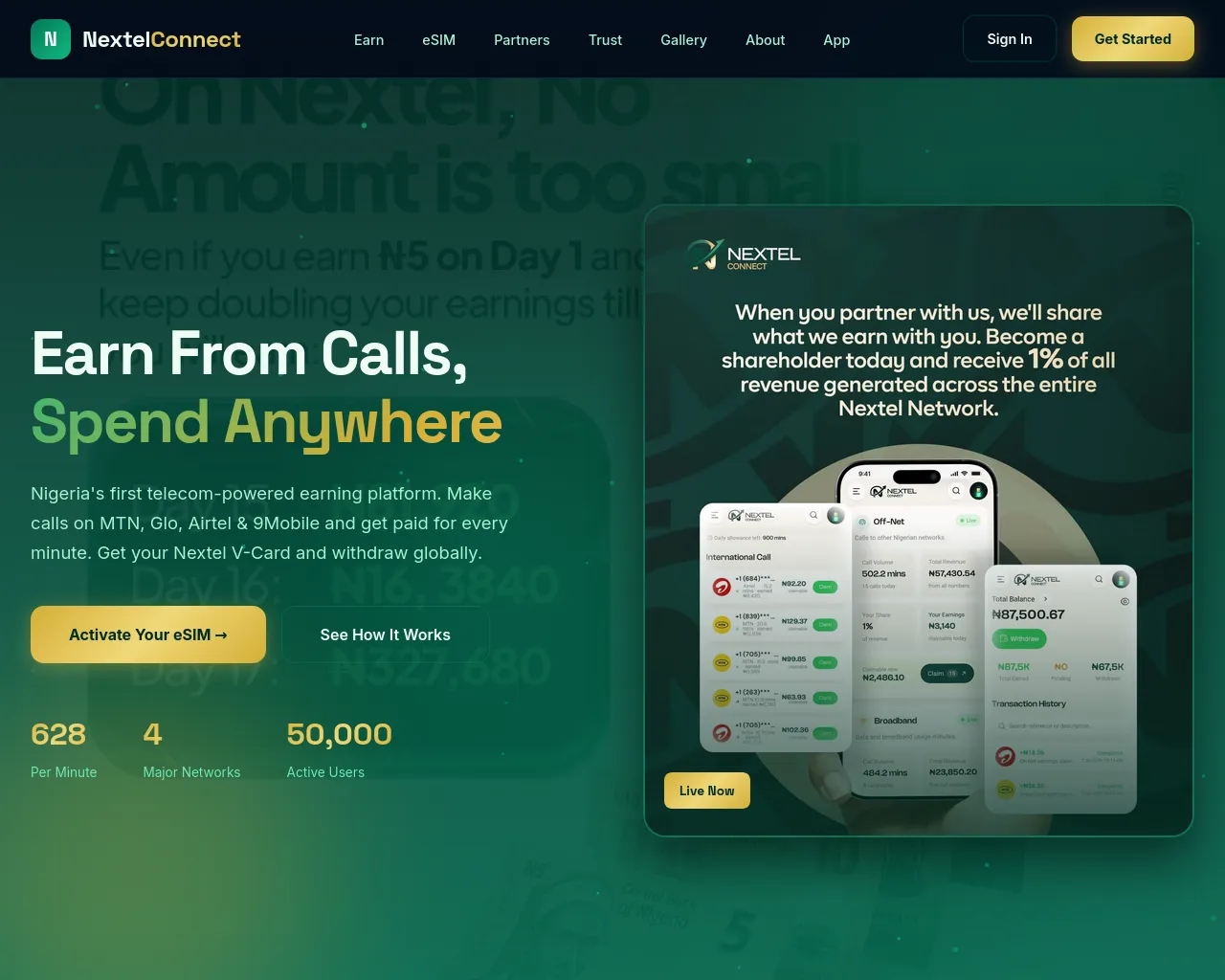 Screenshot of nextelconnect.name.ng