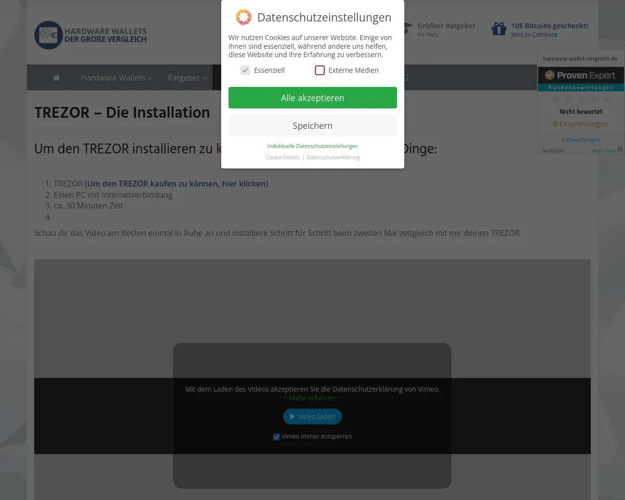 Stored capture of hardware-wallet-vergleich.de