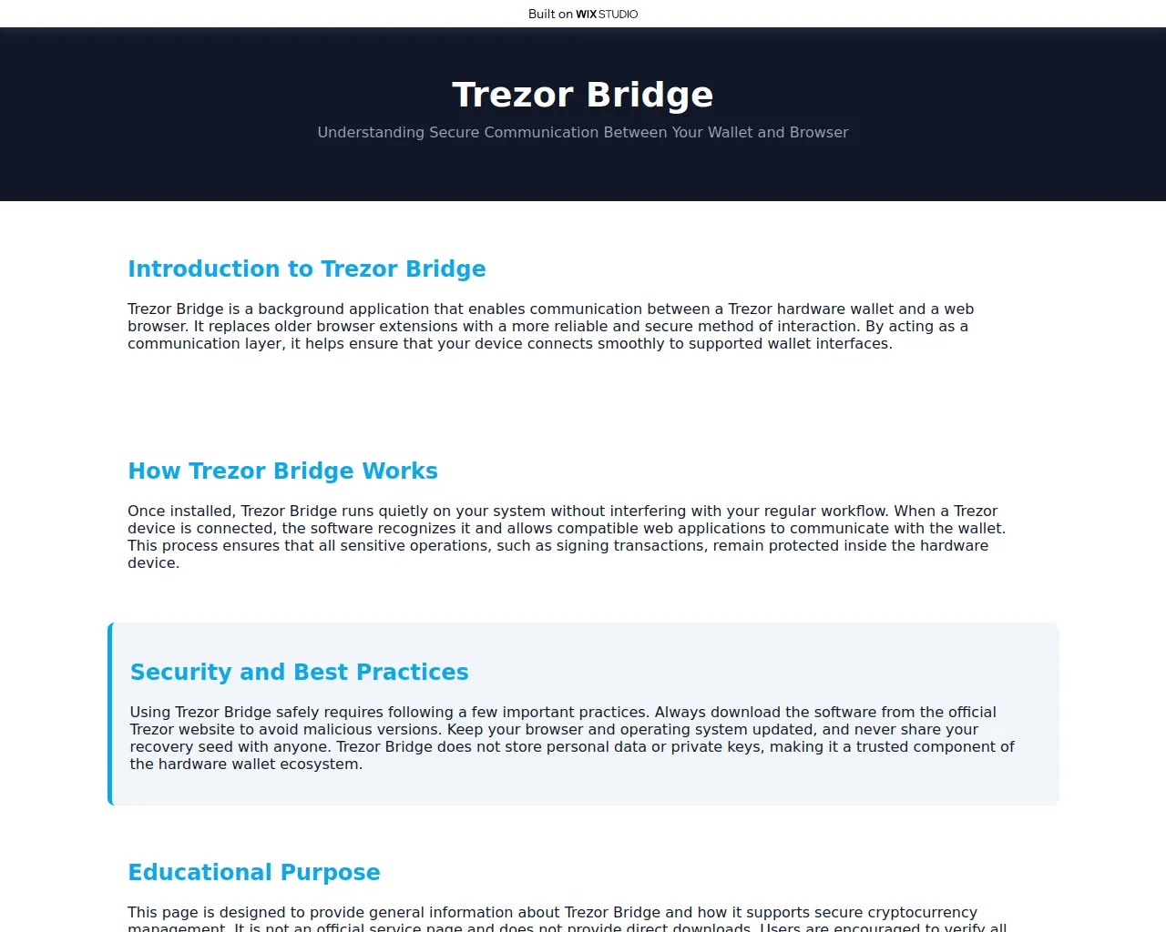 Screenshot of read-bridge.wixstudio.com