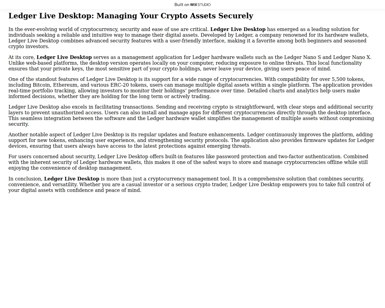 Screenshot of appstart-ledgrrs.wixstudio.com