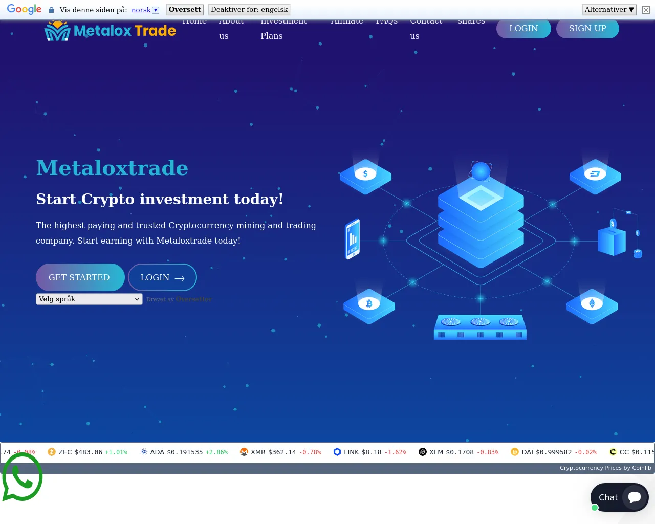 Screenshot of metal-ox-trade.biz