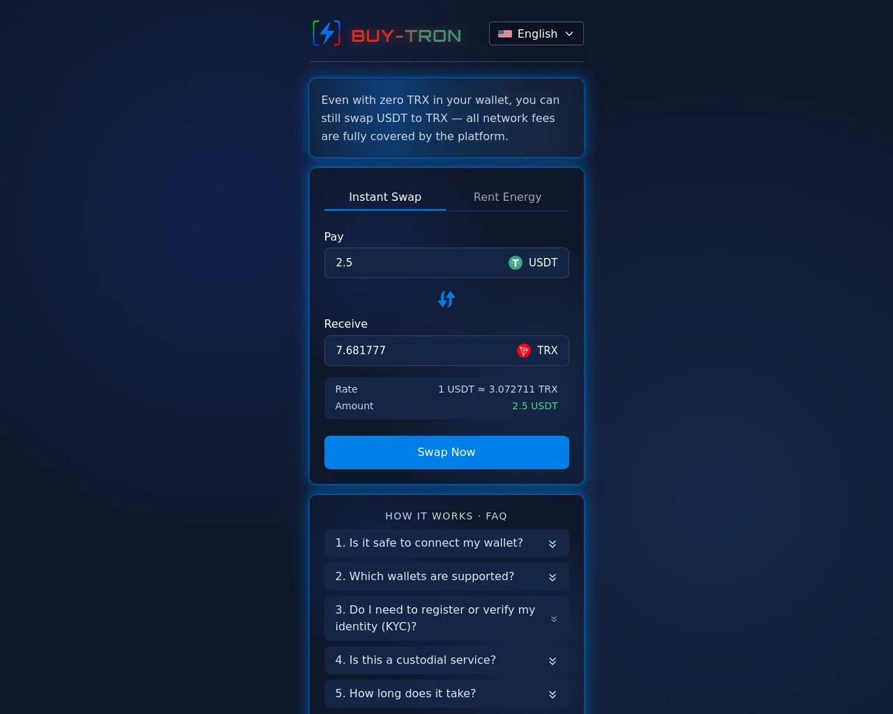 Screenshot of buy-tron.link