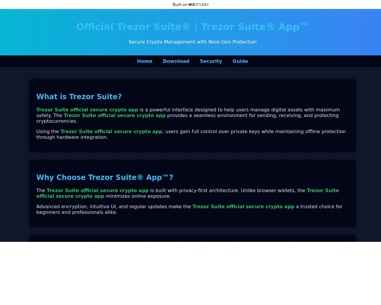 Screenshot of homepage-siute.wixstudio.com