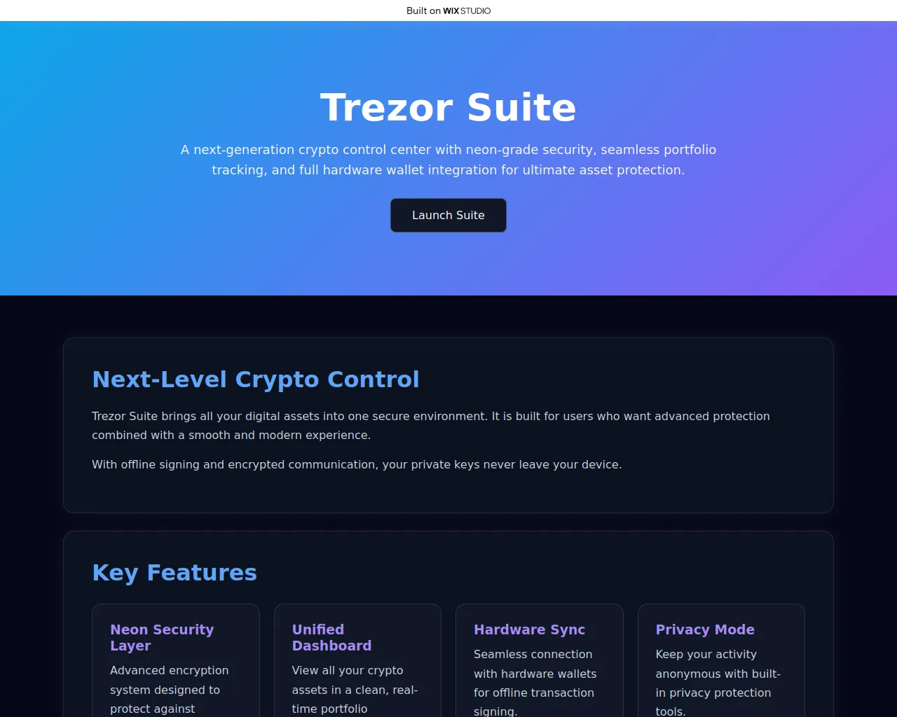 Screenshot of suiteio-treor.wixstudio.com