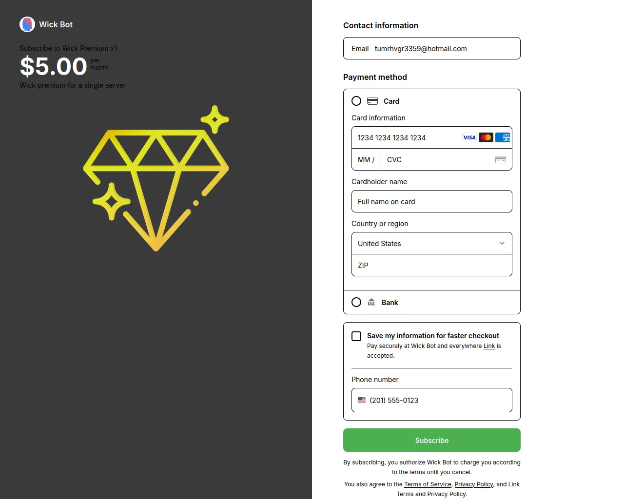 Screenshot of wickstripe.shop