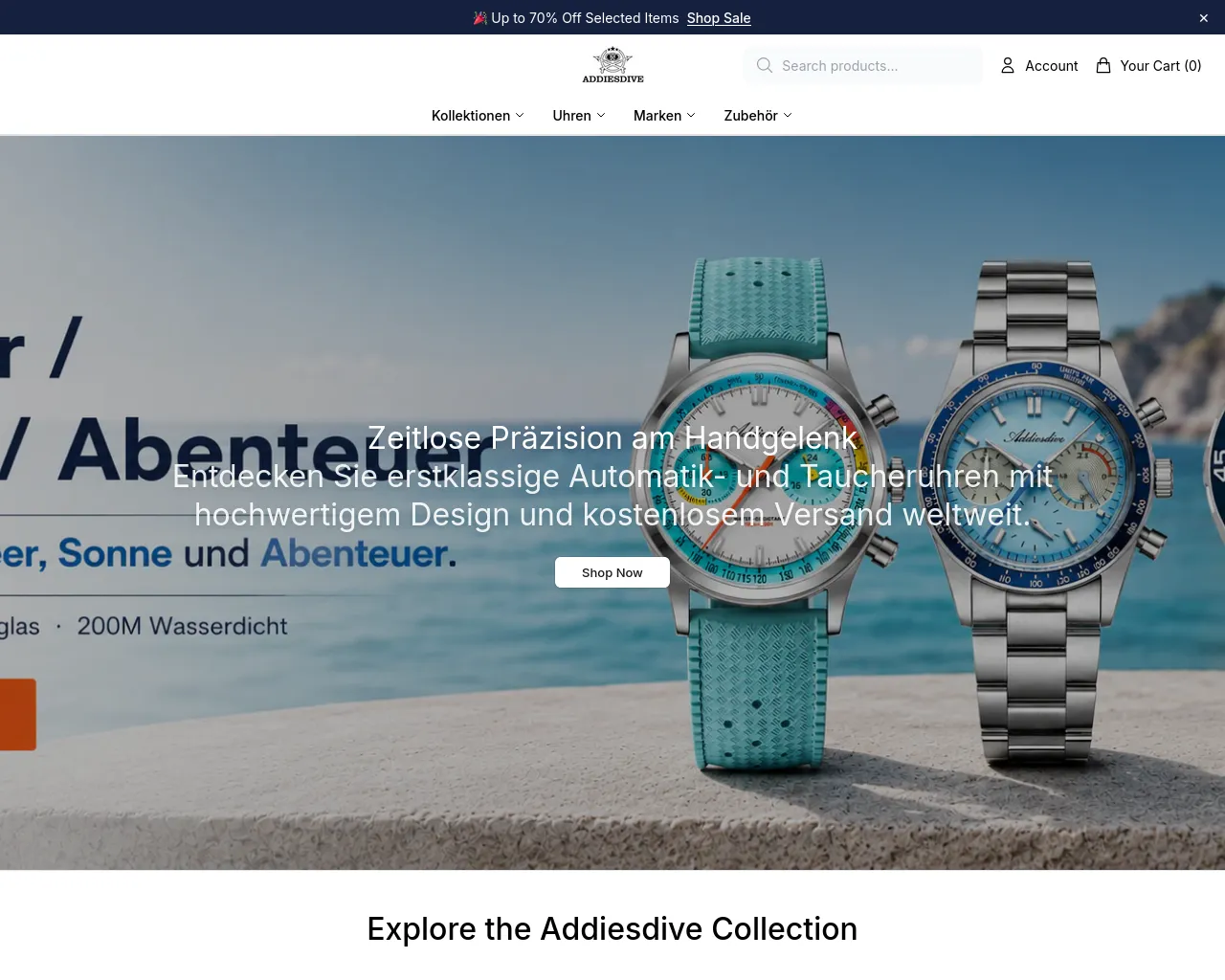 Screenshot of addiesdivewatchesshop.shop