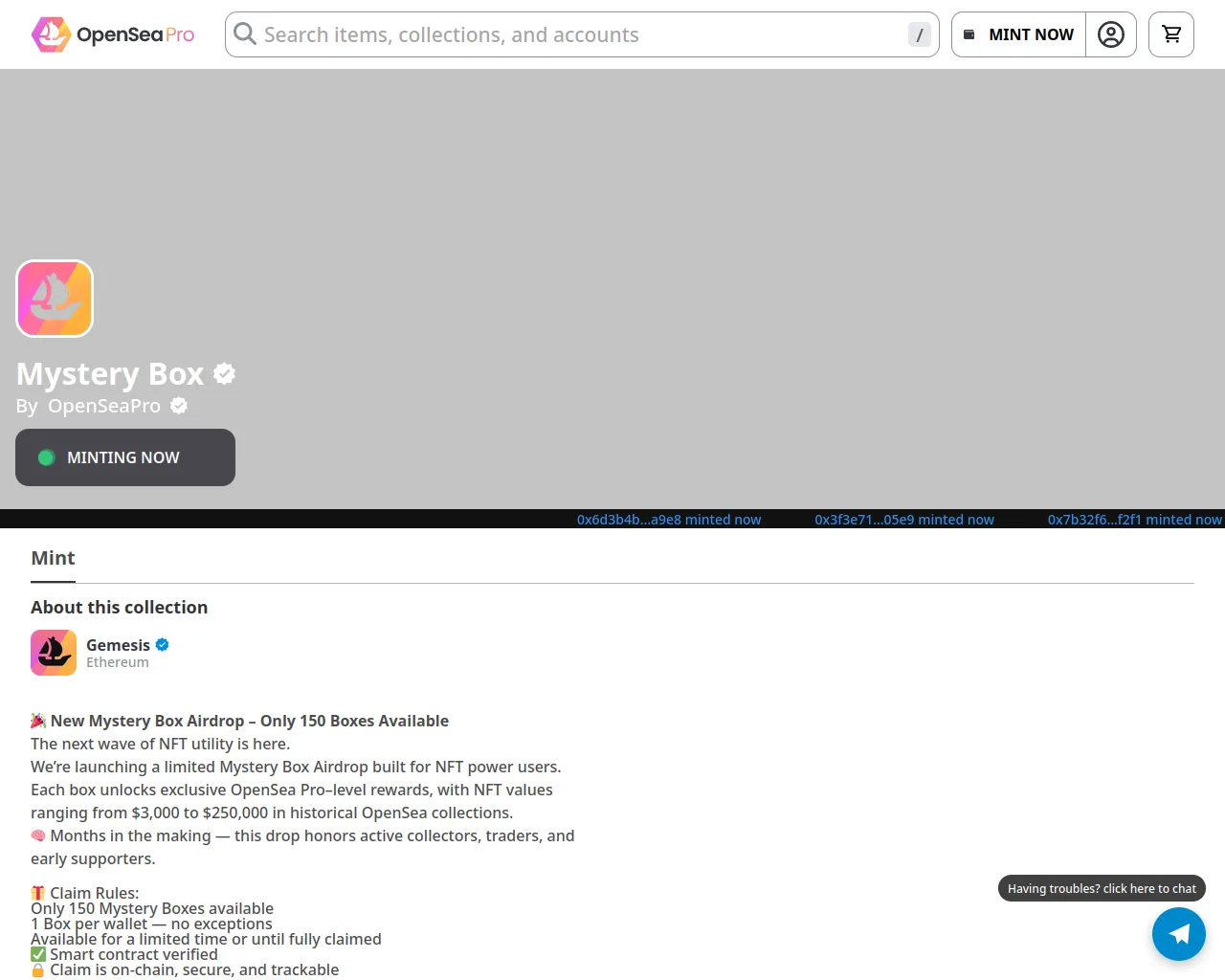 Screenshot of opensea-vipdrop704.vercel.app