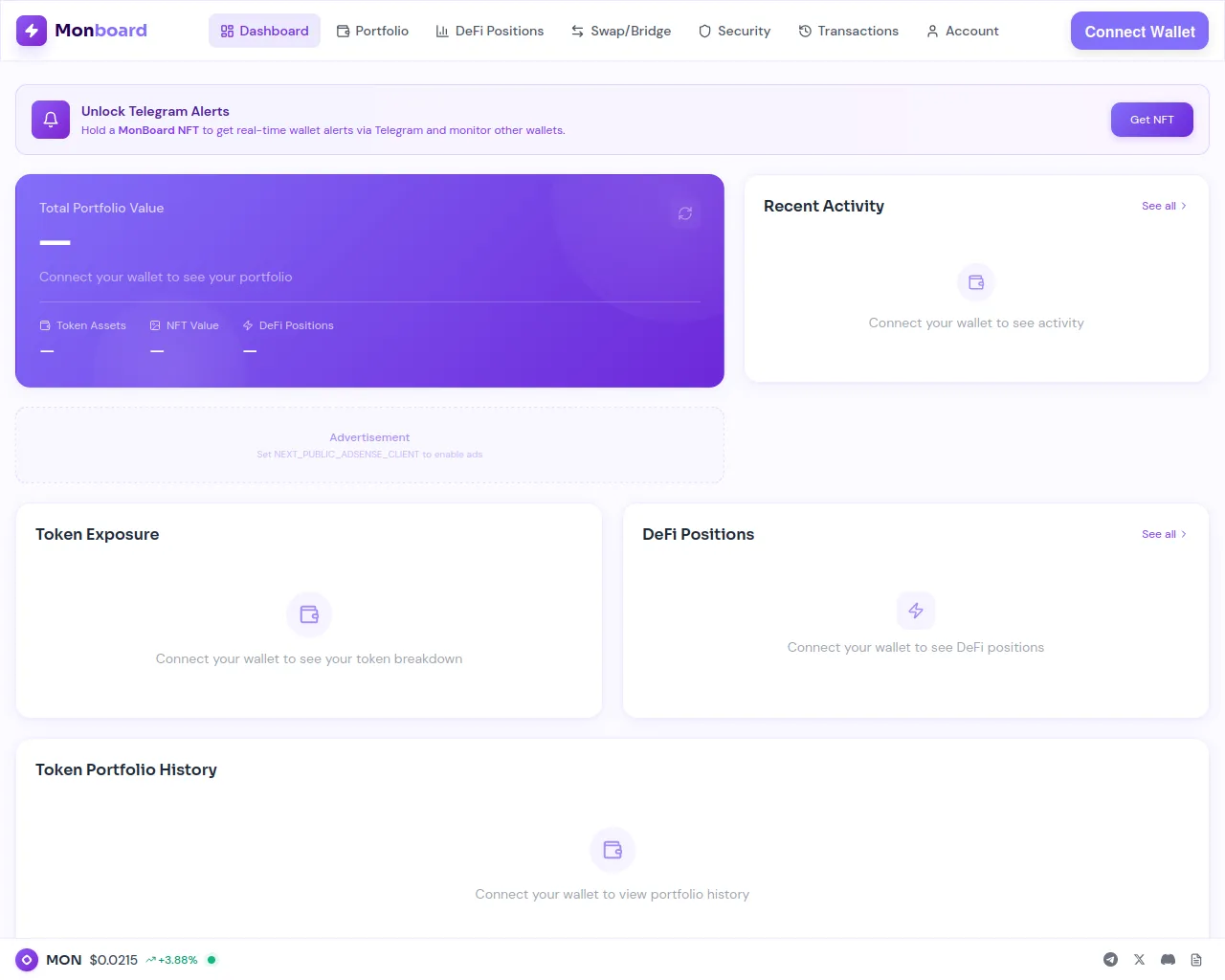 Screenshot of monboard.xyz