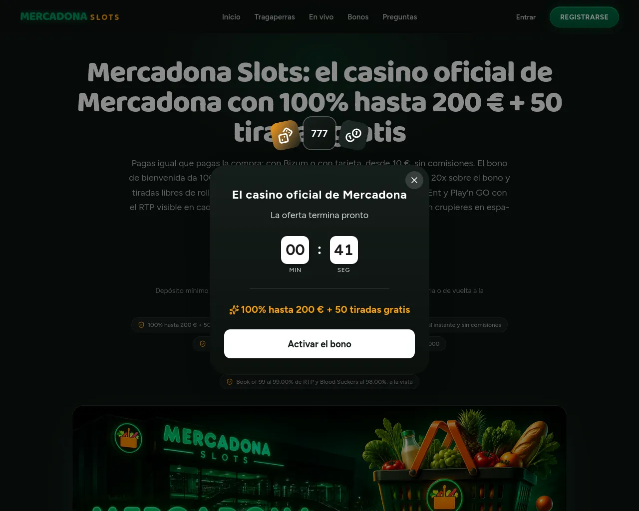 Screenshot of mercadonaslots.com