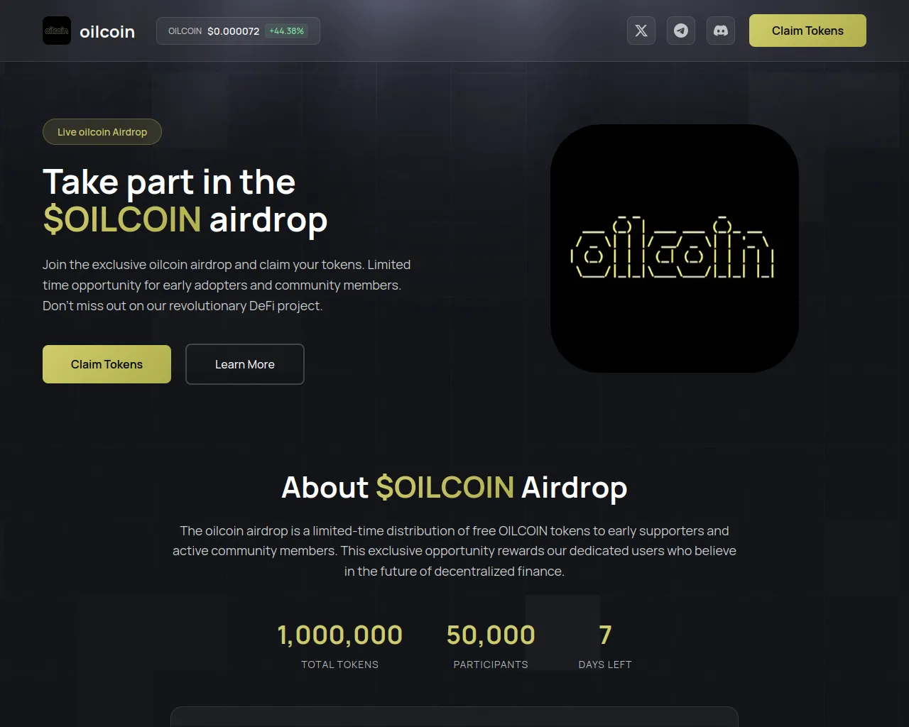 Screenshot of register-oilcoin.live
