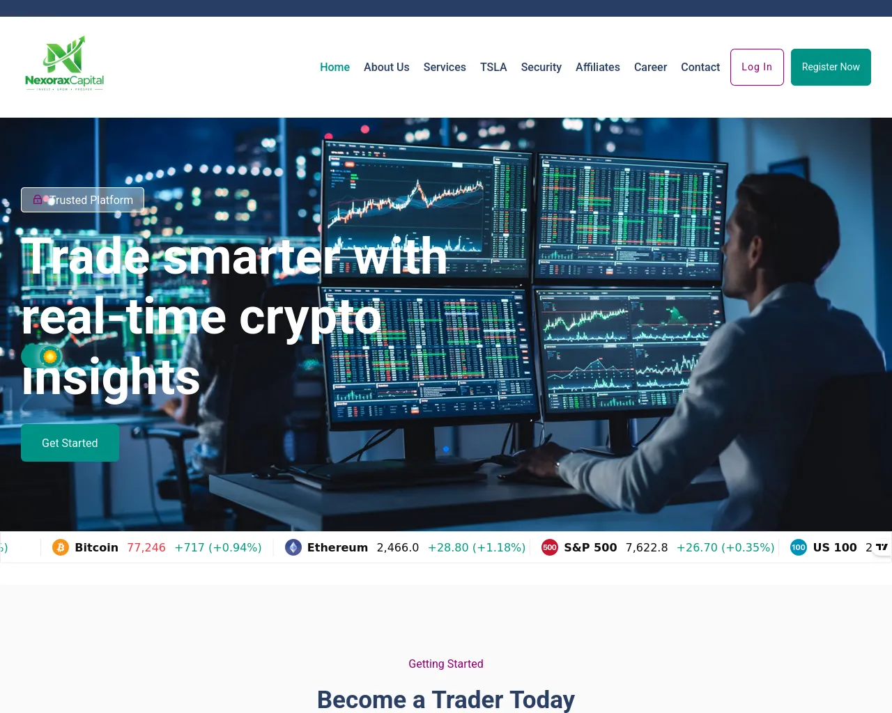 Screenshot of nexoraxcapital.xyz