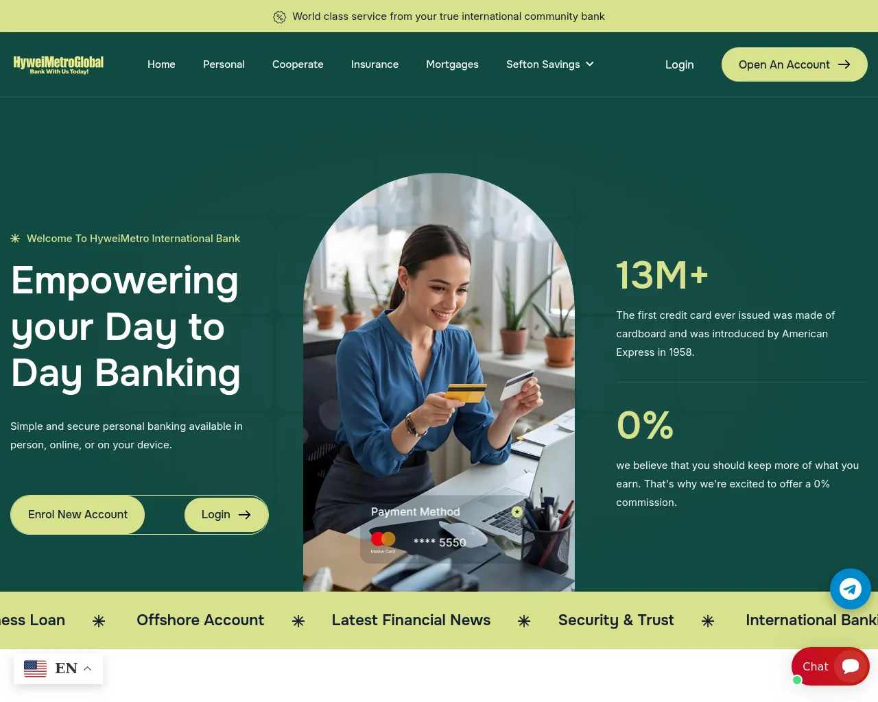 Screenshot of hyweimetroglobal.com