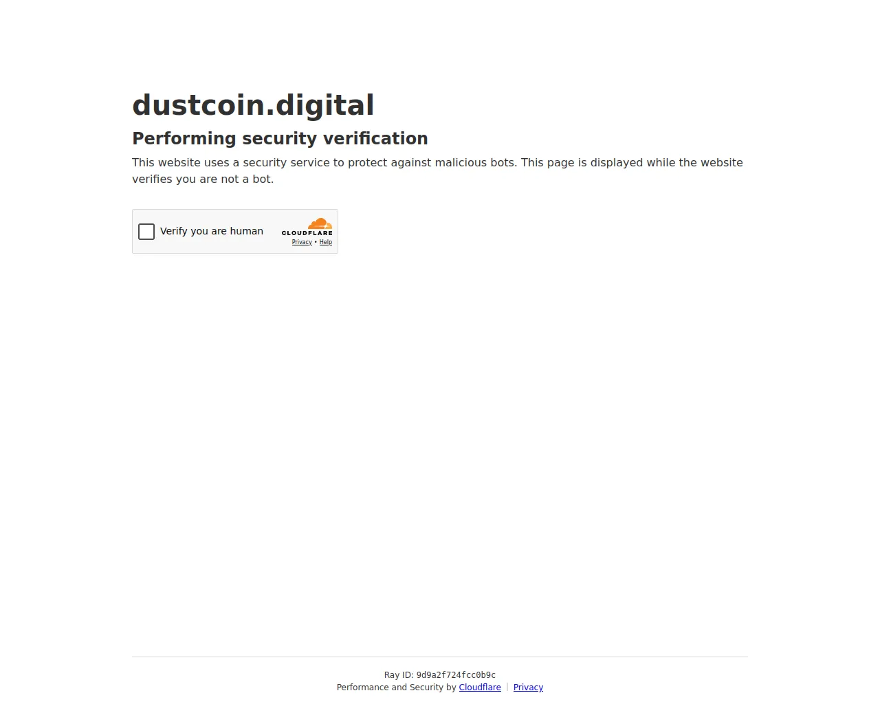 Screenshot of dustcoin.digital