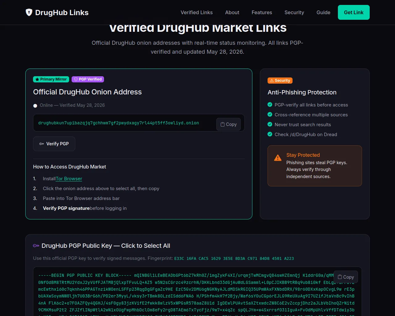 Screenshot of drughublinks.org