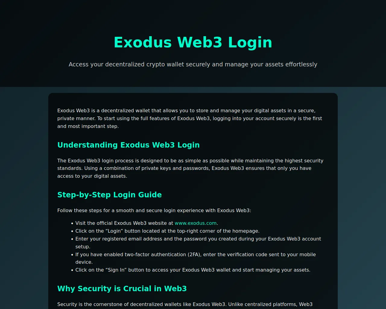 Screenshot of exodesweb3-en.pages.dev