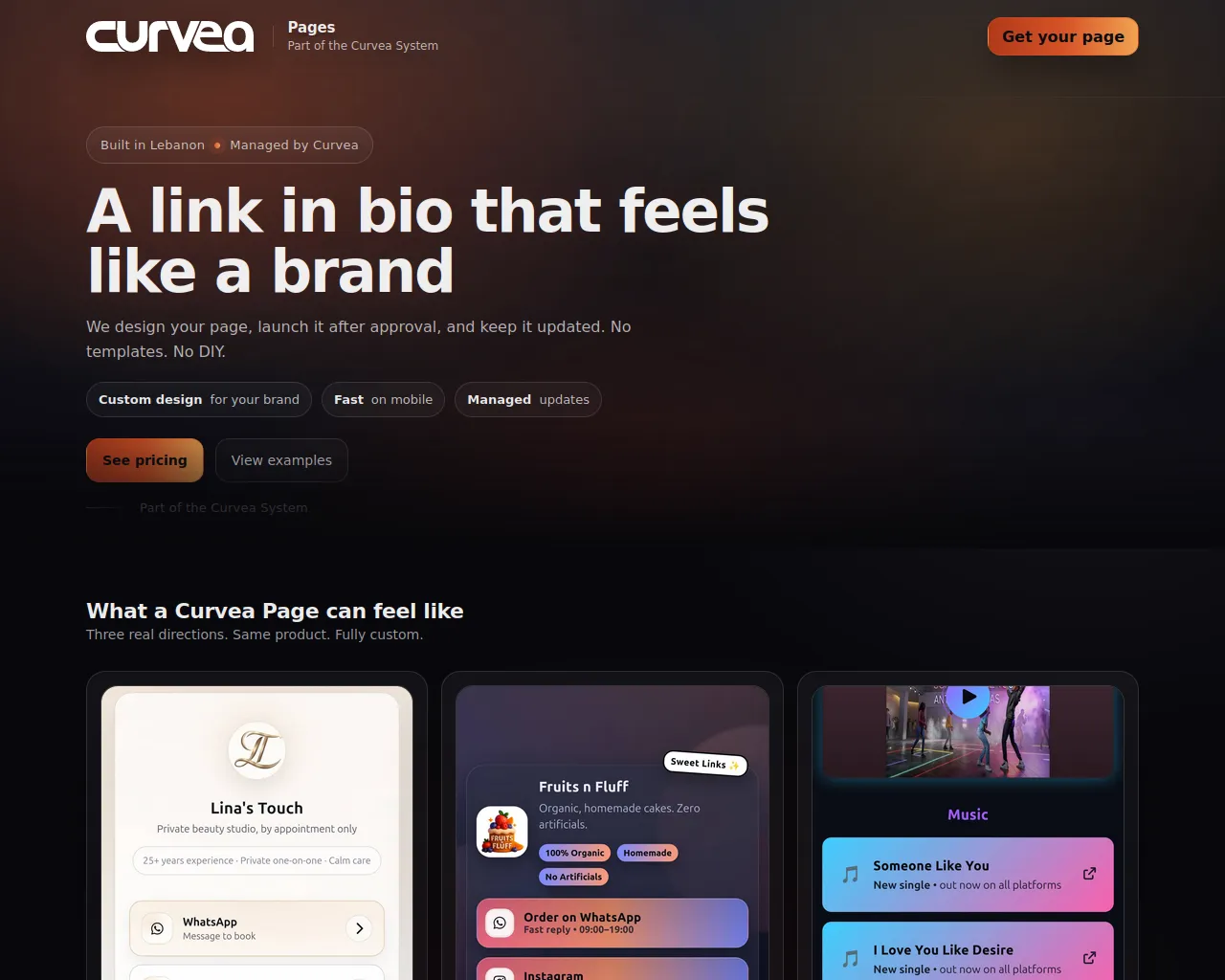 Screenshot of curveapages.com