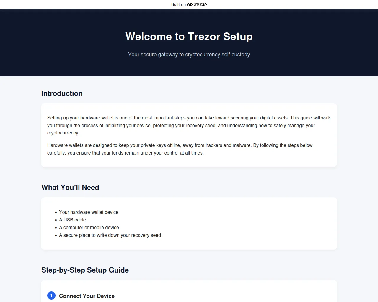 Screenshot of deviceapp-trexio.wixstudio.com