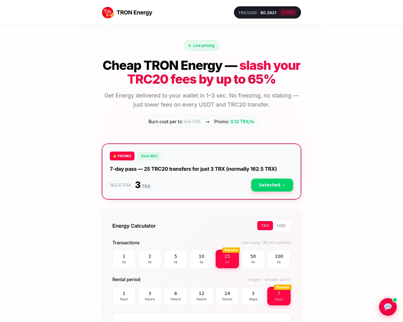 Screenshot of tronenergy.sale