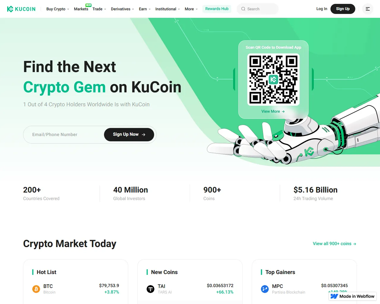 Screenshot of secure-kucoin--login.webflow.io