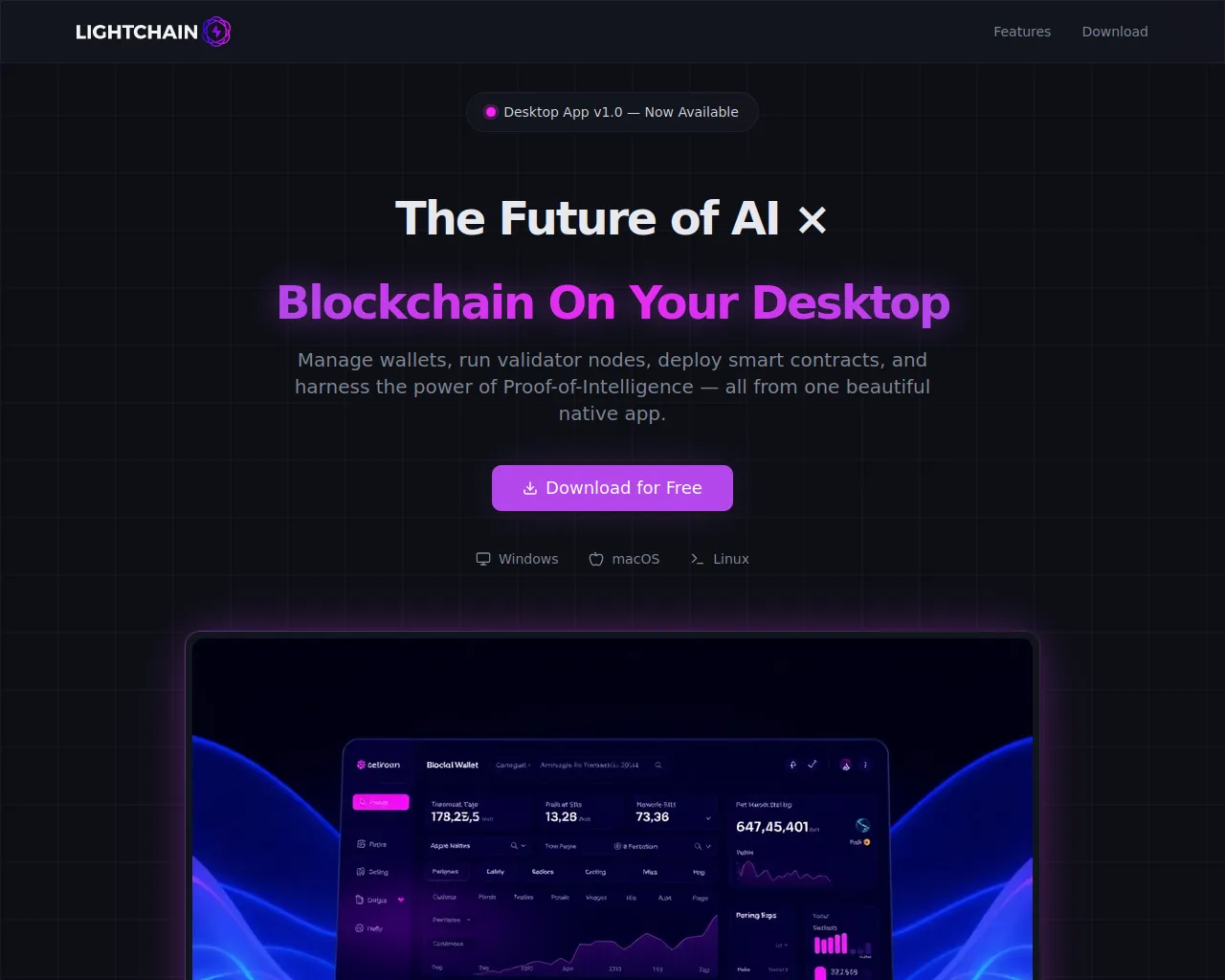 Screenshot of lightchaindesktop.live