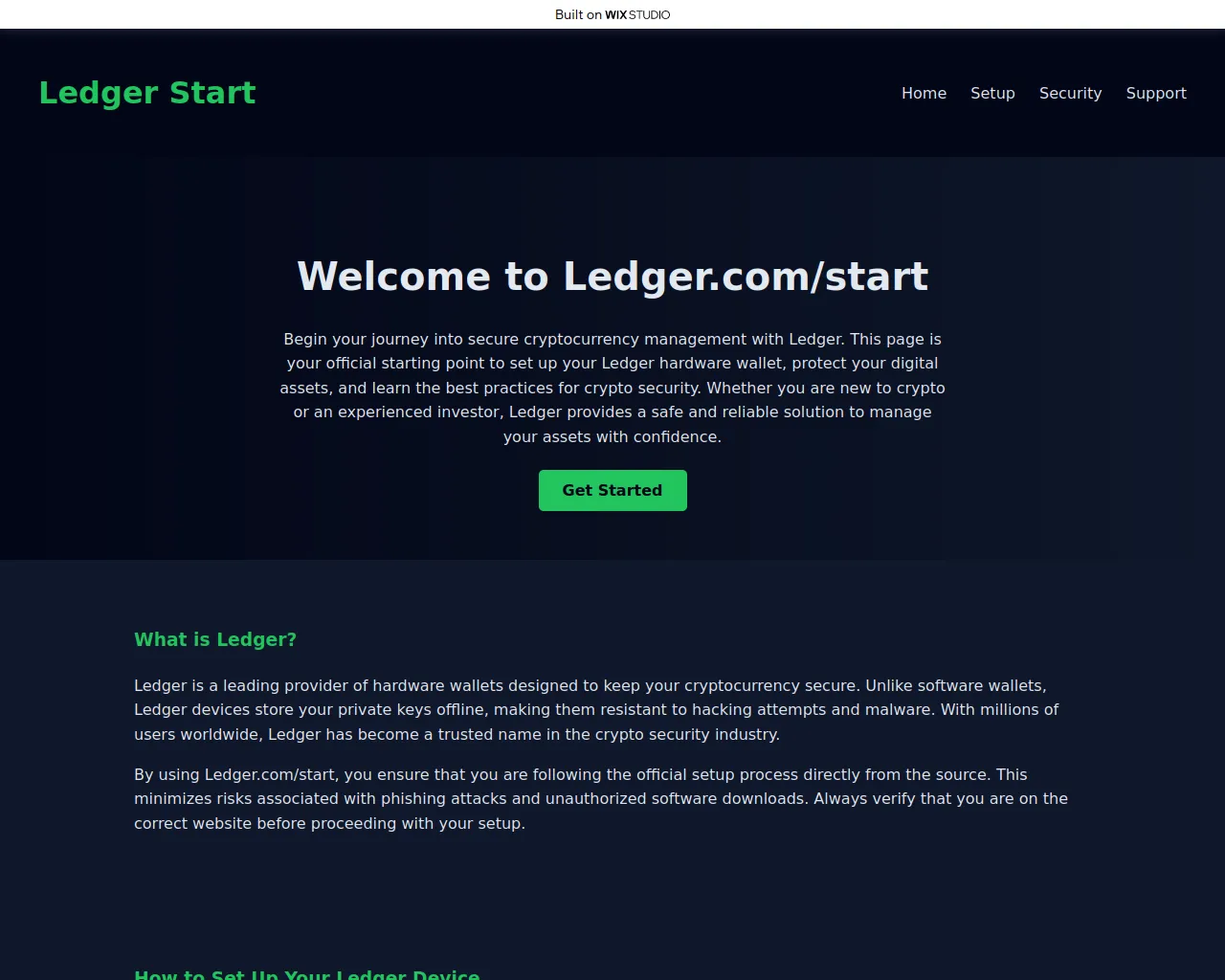 Screenshot of ledgro-appstart.wixstudio.com