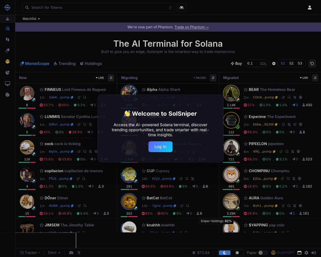 Screenshot of terminasol.xyz