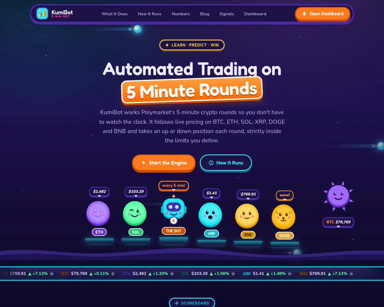 Screenshot of kumibot.com