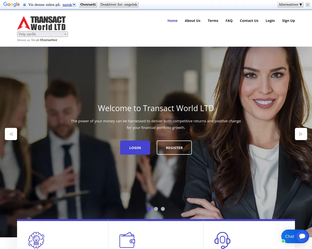 Screenshot of transactworldltd.com