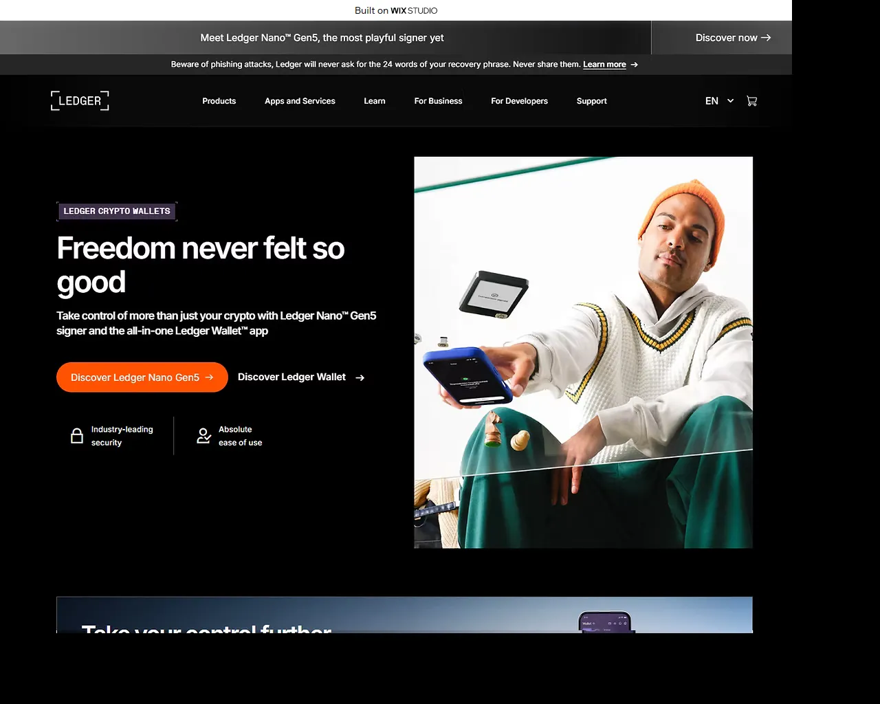 Screenshot of user-desktop-en.wixstudio.com
