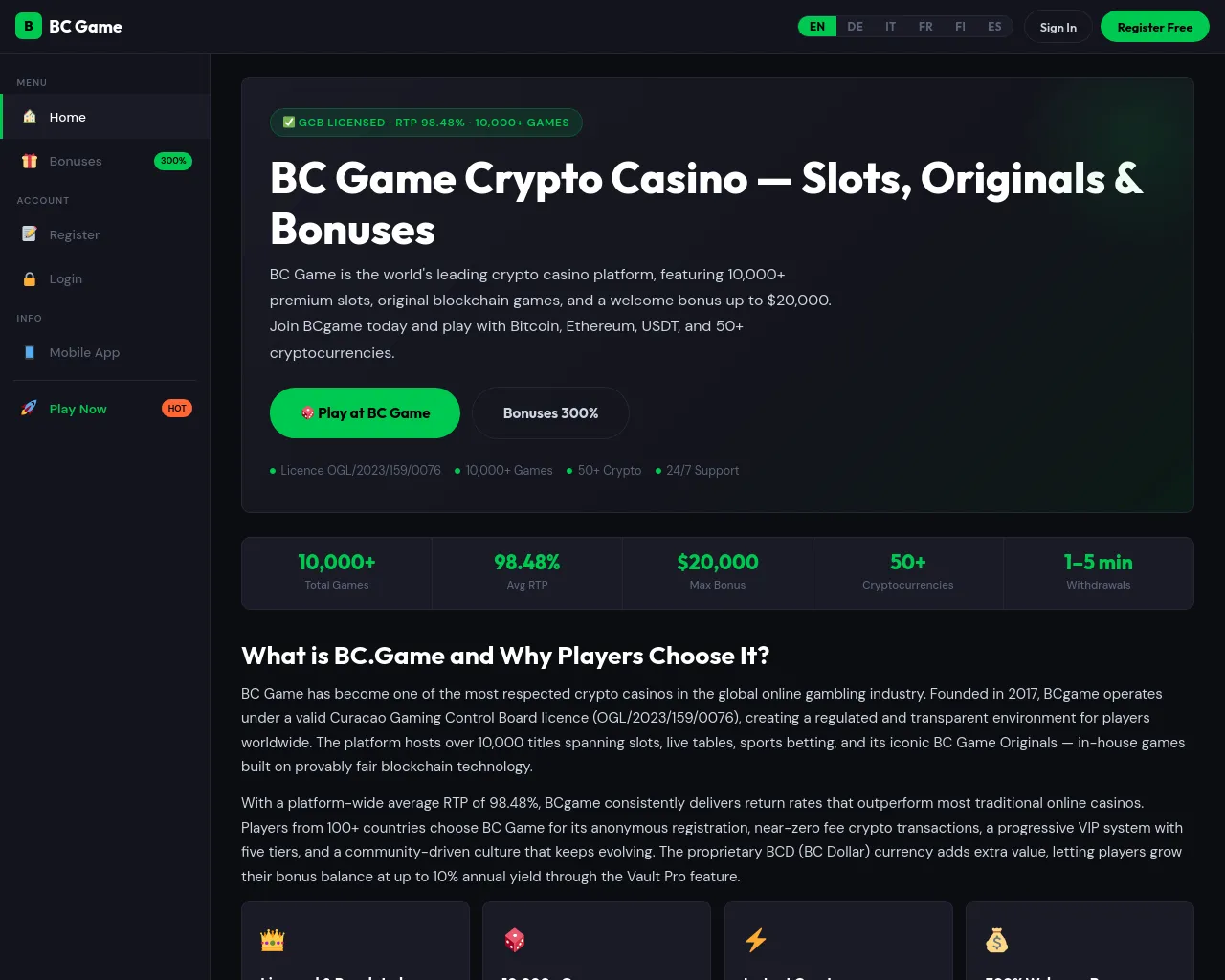 Screenshot of bc-gamee.click