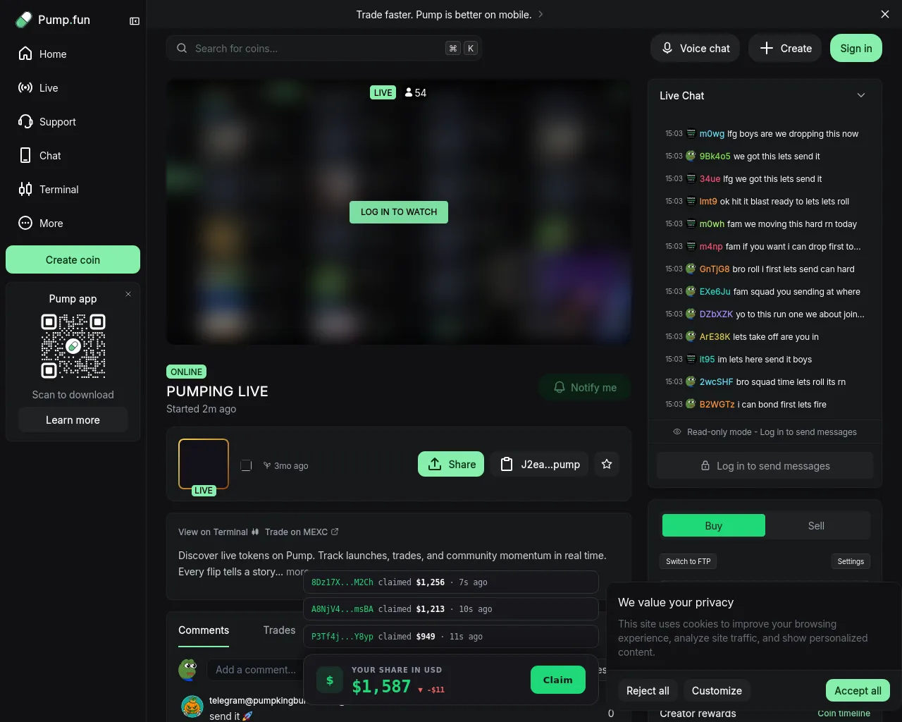 Screenshot of pumpfu.top