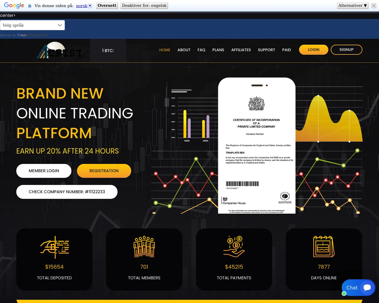 Screenshot of cristtalucro.com