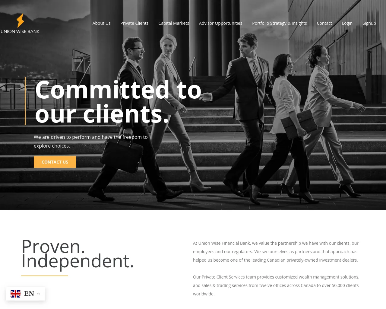 Screenshot of unionwisefinbank.com